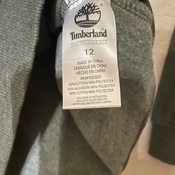 TIMBERLAND Boys Green Pullover logo hoodie sweatshirt - Picture 5 of 6